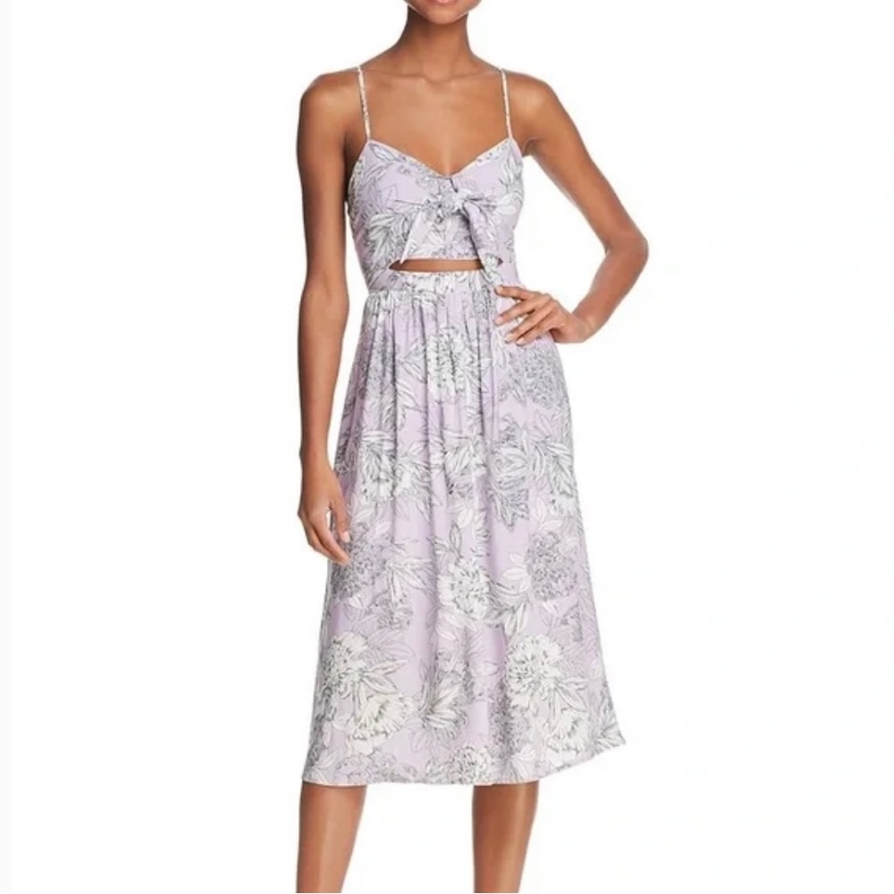 Bardot Ibiza Cutout Floral Midi Dress in Lavender